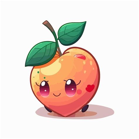 Premium Vector Vector Cute Peach Cartoon Style