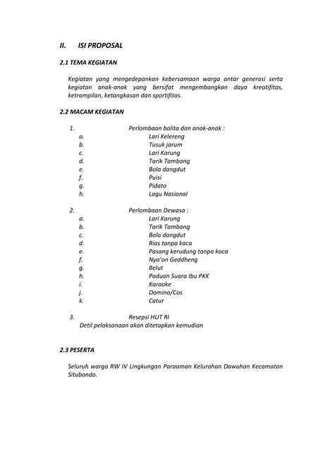 Proposal Kegiatan Hut Ri Pdf