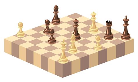 échecs isométrique vue de pièces sur une en bois échiquier est une