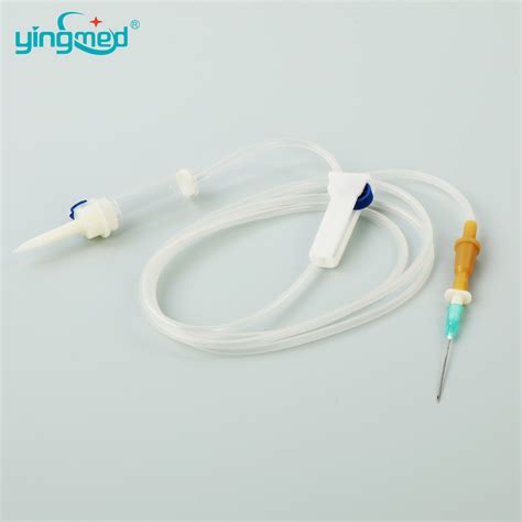 Medical Equipment IV Disposable Infusion Giving Set With Needle Luer