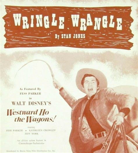 Westward Ho The Wagons Sheet Music Wringle Wrangle Fess Parker Walt