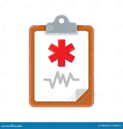 Medical Clipboard Icon Stock Vector Illustration Of Cardiology