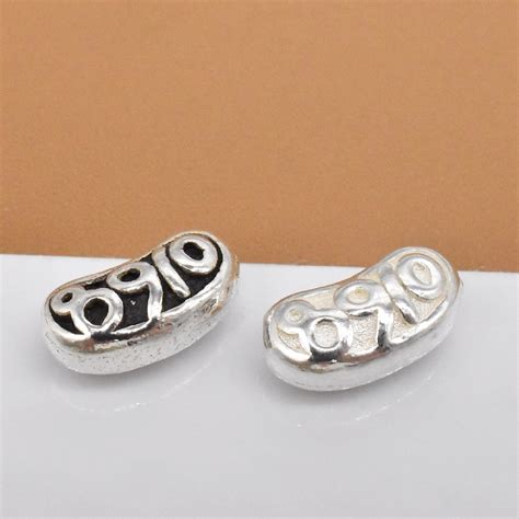 4 Sterling Silber Zahlen Perlen 925 Silber Zahlen Perlen Nummer