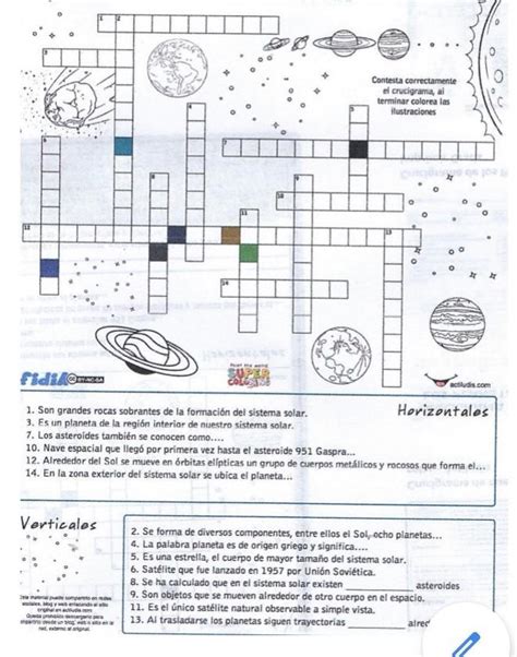 Respuestas De Crucigramas Divertidos Del Sistema Solar