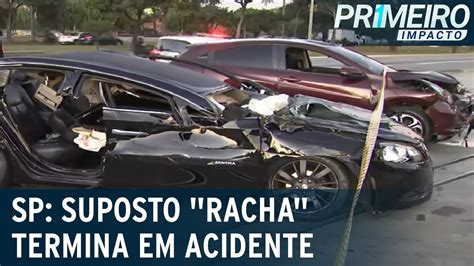 Suposto racha na Marginal Tietê SP termina em acidente Primeiro