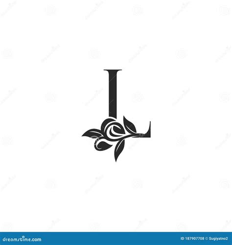 Monogram Nature Floral L Luxury Letter Logo Concept Elegance Black And