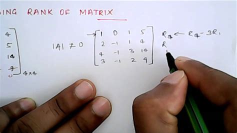 Mathematics Finding Rank Of Matrix Youtube