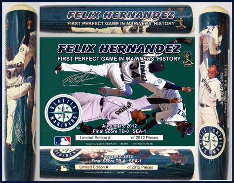 Felix Hernandez Perfect Game Commemorative Bat - Big Time Bats