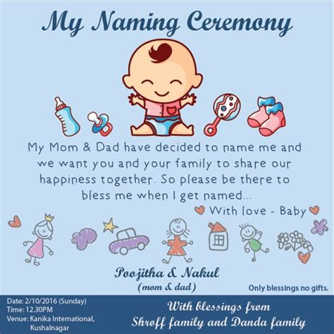 Indian Naming Ceremony Invitation Card