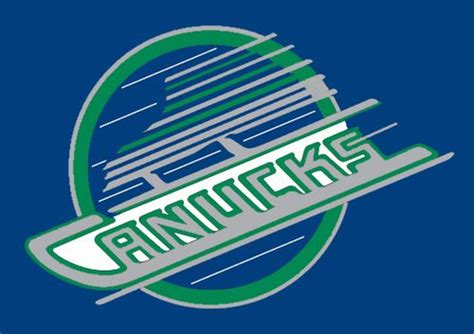 Vancouver Canucks Skate Logo In Kelly Green Royal Blue And Silver