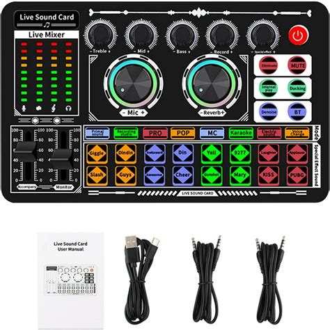 Tongdejing Sound Effects Board Live Sound Board Voice Changer Audio