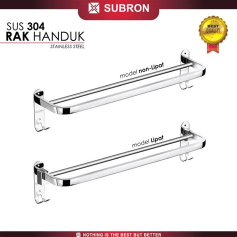 SUBRON SUS 304 Rak Handuk Stainless Steel 60cm 2 Baris Kamar Mandi