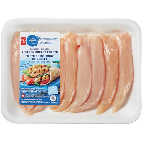 PC Blue Menu Air Chilled Chicken Breast Fillets Boneless Skinless PC Ca