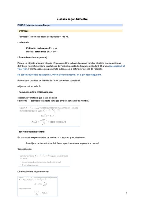 Classes Apunts Estadistica N Trim Classes Segon Trimestre Bloc