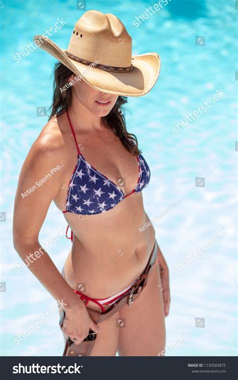 Beautiful American Flag Bikini Model Posing Stock Photo 1130583875 Shutterstock