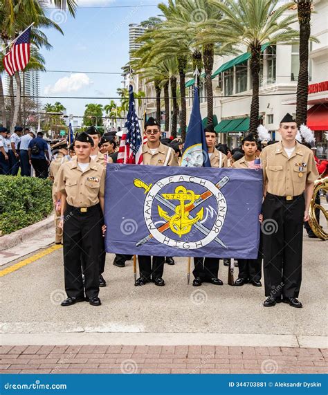 Veterans Day Parade in Miami Beach - Miami Beach Senior High Editorial