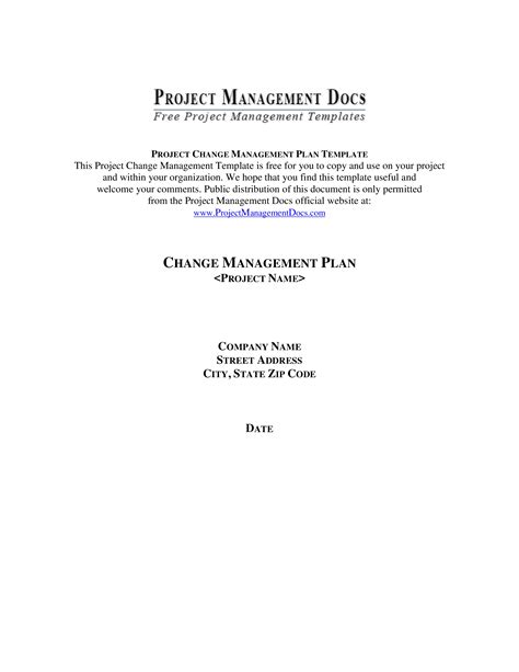 Change Management Plan Template - PMBOK Project Change Management Plan ...