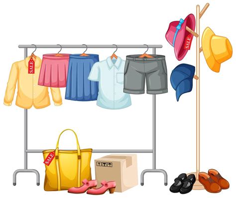 Isolated Clothes On The Rack Display Vector Art At Vecteezy