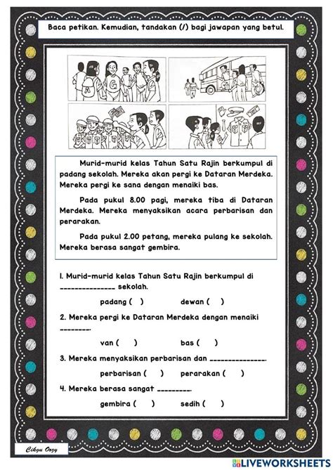 Sambutan Hari Kemerdekaan Interactive Worksheet Live Worksheets