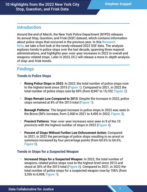 10 Highlights From The 2022 New York City Stop Question And Frisk Data Data Collaborative