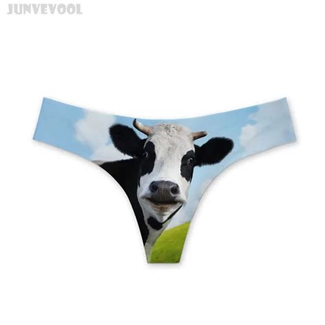 Mini String Sexy Lingerie Womens Knickers 3d Cow Underwear Soft Pant