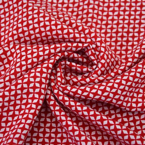 Viskose Voile Pretty Retro Rot Stoffe Hemmers