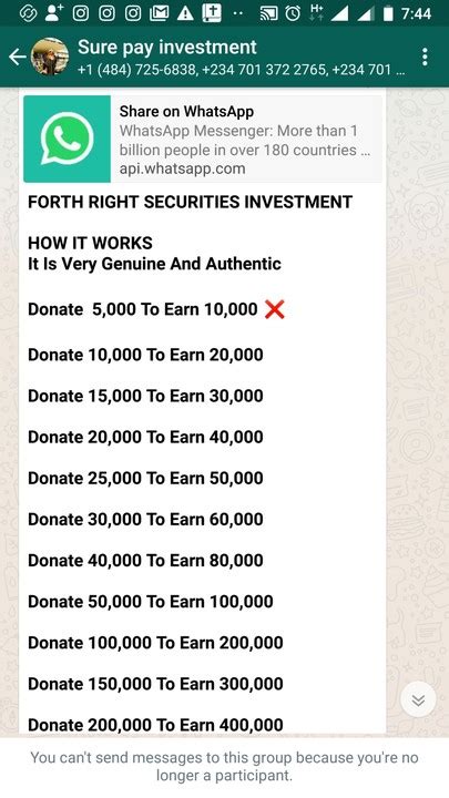 Whatsapp Investment Scam Alert Beware Investment Nigeria