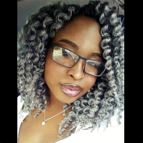 Deep Twist Out Grey Mambo Braids In The Crochet Method Brittonee