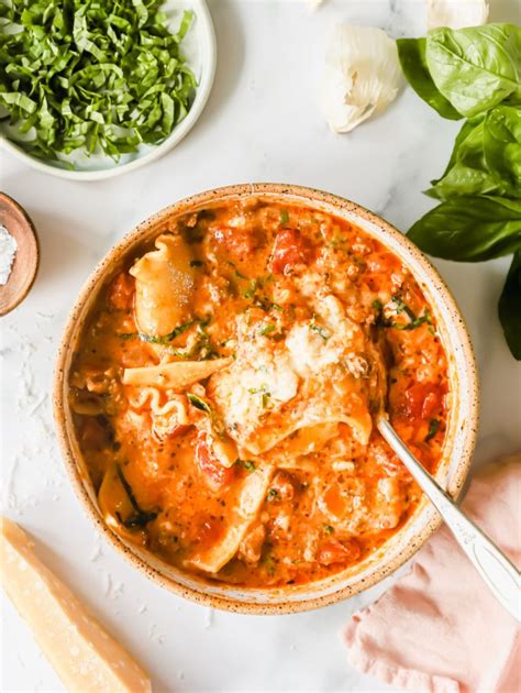 Easy Creamy Lasagna Soup Lenas Kitchen