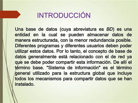 Base De Datos Ppt PPT