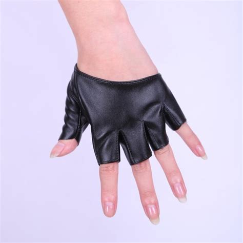 Buy 1 Pc Pu Woman Half Finger Leather Gloves Ladys Fingerless Driving Show Gloves At Affordable