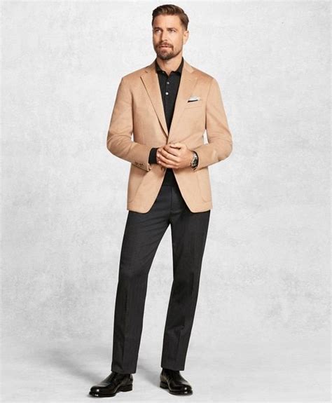 Golden Fleece Camel Hair Sport Coat Brooks Brothers Black Pants