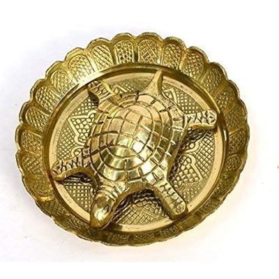 Buy YADNESH Tortoise Vastu Feng Shui Golden Metal Turtle Tortoise Plate