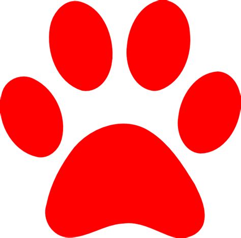 Red Paw Print Png Clip Art Library