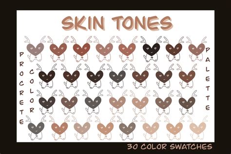 Procreate Color Palette Skin Tones Graphic By TANVARA DIGITAL ART