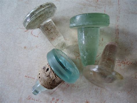 Glass Bottle Stoppers Clear Blue And Green By Silverdovecompany