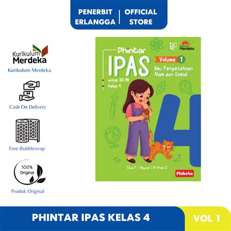 Jual [erlangga Official] Phintar Ipas Vol 1 Sd Mi Kelas 4 Kurikulum