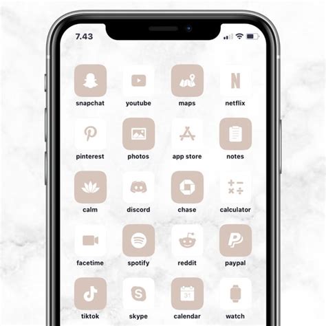1000 Nude Ios App Icon Pack Minimalistic Natural Etsy
