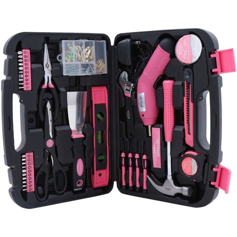 Apollo 135 Piece Household Tool Kit In Pink Dt0773n1 The Home Depot