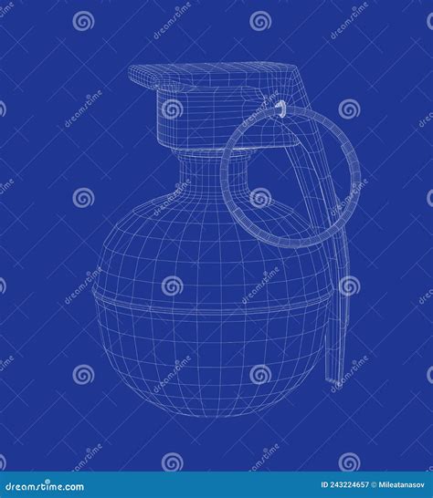 3d Model Of Hand Grenade Stock Illustration Illustration Of Grenade