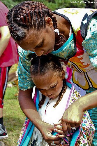 Aunt Helps Her Niece Prepare Before Competition Native American