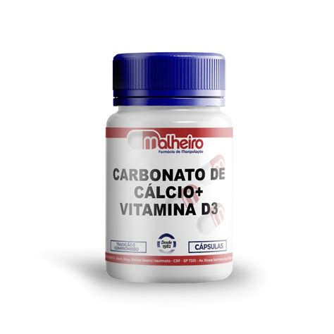 Carbonato de Cálcio 600 mg Vitamina D3 400 UI cápsulas Farmacia