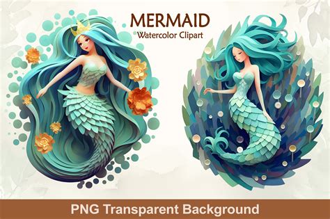 Mermaid Clipart Graphic by Topstar · Creative Fabrica