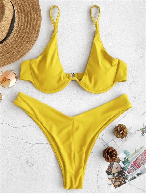 Off Popular Bikini Con Aros De Pierna Alta Zaful En