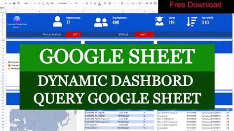 Dynamic Dashboard Google Sheet Spreadsheet Query Google Sheet