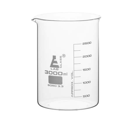 Beaker 3000ml Low Form White Graduations Klm Bio Scientific