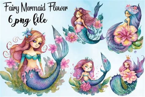 Fairy Mermaid Flower Sublimation Bundle Graphic By Ls Creative