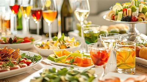 Fondo Buffet De Bienvenida Con Alcohol Y Snacks Fondo Banquete Marrón