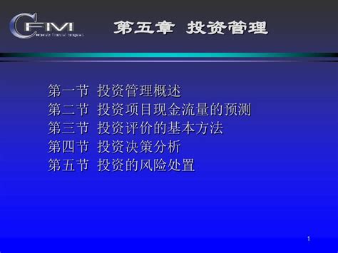 第五章 投资管理 财务管理 教学课件 Pptword文档在线阅读与下载无忧文档