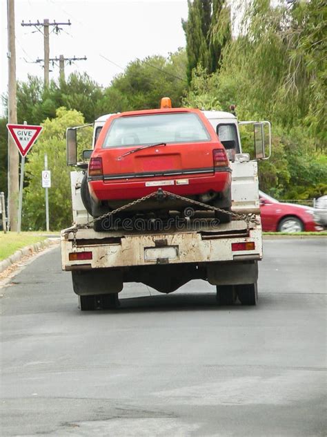 Car being towed stock photo. Image of truck, buildings - 20612994